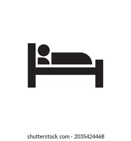 Vector of sleep, bedroom, relax, pillow, house, bed symbol icon illustration. Rest, room. Creative design abstract design used for media, icon, sign, logo. Isolated on white background.