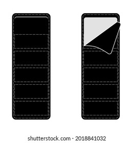 Vector Sleeping Bag Silhouette Isolated on White Background.