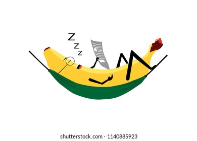 Vector Sleeping banana
