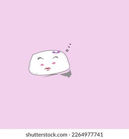 Vector sleeping pillow with luxury make up, fake eyelashes, red lips and text space
