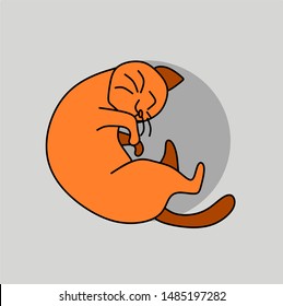 Vector of sleepy cat for child