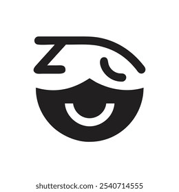 Vector sleepy Eye Icon on white background