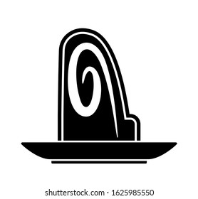 vector slice of bundt cake on plate isolated on white background