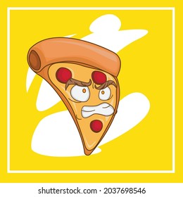 rebanada vectorial del personaje de dibujos animados de Pizza