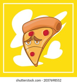 vector Slice of Pizza Cartoon Character