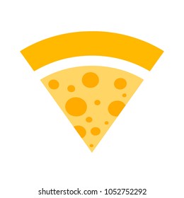 Vector Slice Of Pizza - Fast Italian Food Icon - Restaurant Menu