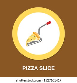 Vector Slice Of Pizza - Fast Italian Food Icon - Restaurant Menu