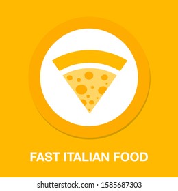 Vector Slice Of Pizza - Fast Italian Food Icon - Restaurant Menu