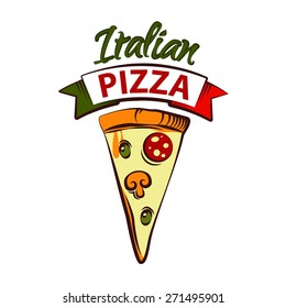 vector slice of pizza logo design template for your design