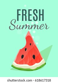  Vector slice of watermelon.