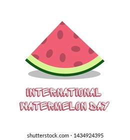 Vector slice watermelon. Fruit illustration for farm market menu design international watermelon day August 3 vector illustration