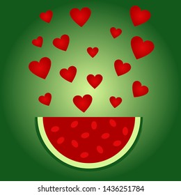 Vector slice watermelon. Fruit illustration for farm market menu design international watermelon day August 3 vector illustration