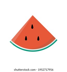 Vector slice watermelon. Whole, slice, half fresh healthy summer fruits icons. 