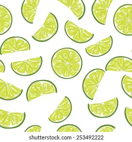 Vector sliced lime pattern,seamless background