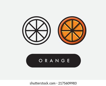 Vector sliced open orange half icon illustration