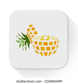 vector sliced pineapple icon. Flat illustration of pineapple. fresh healthy natural fruit isolated on white background. tropical pineapple sign symbol - pineapple fruit icon