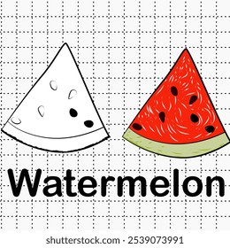 vector sliced ​​watermelon that is great for backgrounds and coloring pages