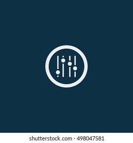 Vector slider bar. Sound mixer console.Filter control settings icon