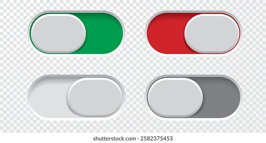 vector slider buttons for on and off