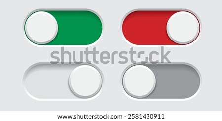 vector slider buttons for on and off