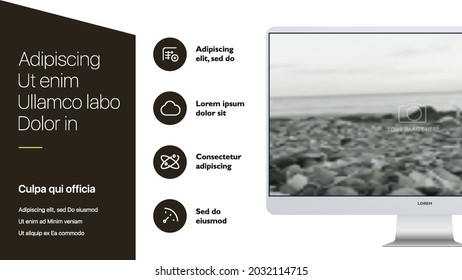 Vector slides for presentation. This You can be used for annual report and all type of company profile. Easy to edit and you can replace your own photos and color as well as text. Slide from set №5