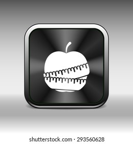 Vector Slimming apple icon slim weight diet.