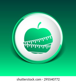 Vector Slimming apple icon slim weight diet.