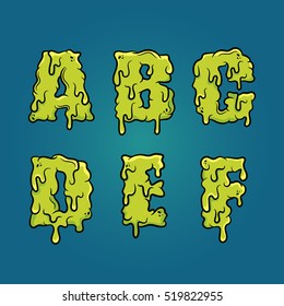 Vector Slimy Letters. Set 1 of 4
