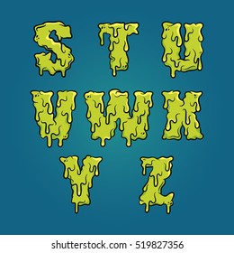 Vector Slimy Letters. Set 4 of 4