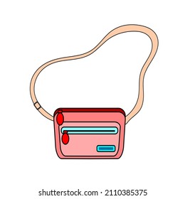 vector sling bag isolated on a white background. Vector illustration of bag icon. For fashion design, logo, web, sign.
