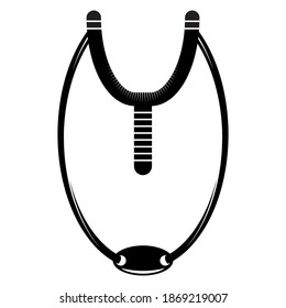 Vector Slingshot Weapon Icon Isolated on White Background.