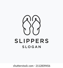 vector slipper logo in trendy line style illustration isolated