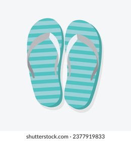 Vector slipper sandal icon in flat color style.