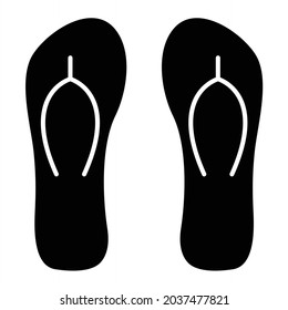 Vector Slippers Glyph Icon Design
