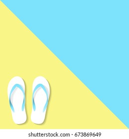 vector slippers pastel yellow blue color