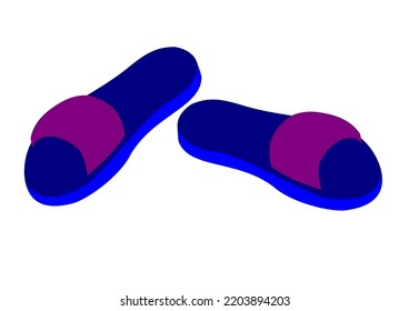 Vector Slippers Used For Making Pictures About Slippers, Walking, Wearing Shoes Indoors.

