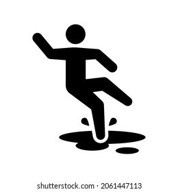 Vector Slippery Floor Icon. Pictogram