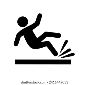 Slippery surface warning sign.ai Royalty Free Stock SVG Vector
