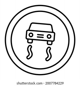  Diseño de iconos de contorno de carretera deslizante del vector
