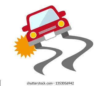 Vector slippery road sign