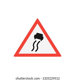 Vector Slippery Road Sign Icon