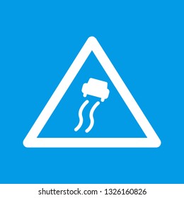 Vector Slippery Road Sign Icon
