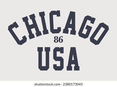 vector slogan city chicago text varsity typography usa design