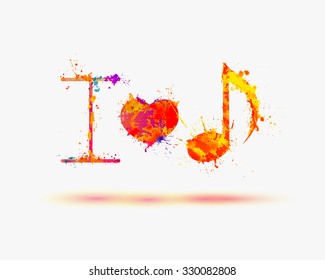 vector slogan: i love music