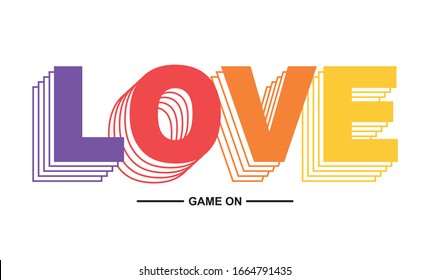 vector slogan love for t shirt