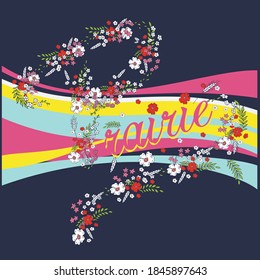 vector slogan naturel beauty inspire flowers design
