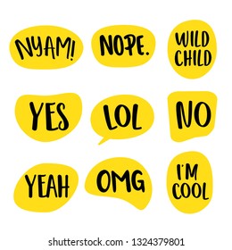 Vector slogan quote phrases typography lettering