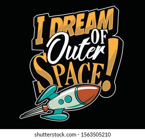 vector slogan spaceship or rocket illustration 