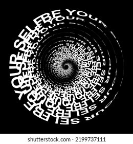 diseño elegante de texto en espiral de slogan vectorial
