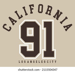 vector slogan sport fashion varsity typography california los angeles city
